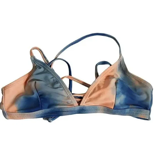 Nasty Gal Tie Dye Triangle Strappy Bikini Set Size 2 - Picture 5 of 11